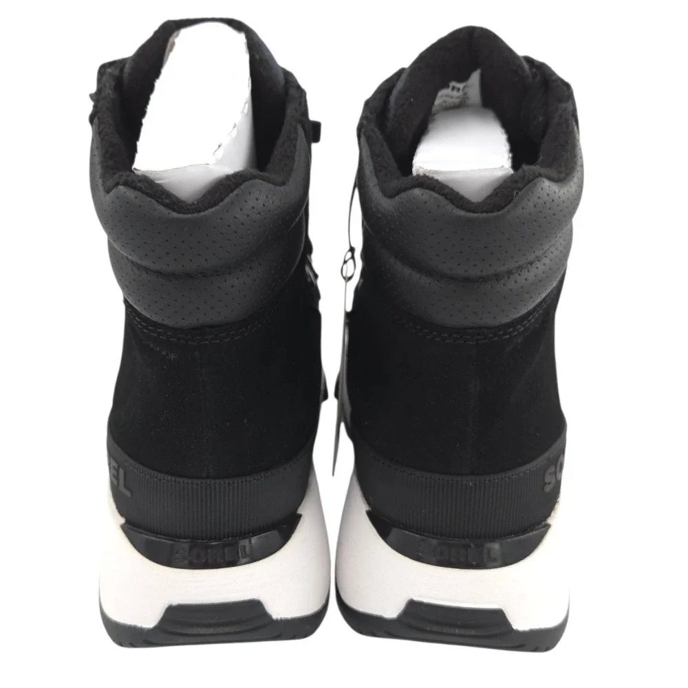 Sorel Kinetic Impact Conquest Plus Boots Women 8 Black White Waterproof Snow NEW
